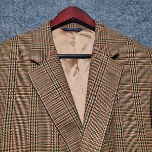 Brooks Brothers Madison Fit Harvest Brown Glen Plaid Wool Cashmere Blazer USA